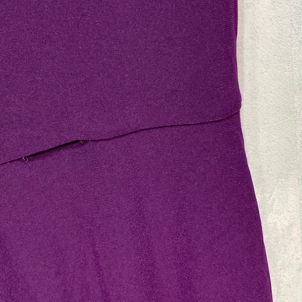 Lauren Ralph Lauren Purple Satin Ruffle Trim Dress - Picture 9 of 11